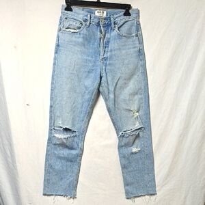 AGOLDE Distressed Jamie High Waist Button Fly Jeans Size 25